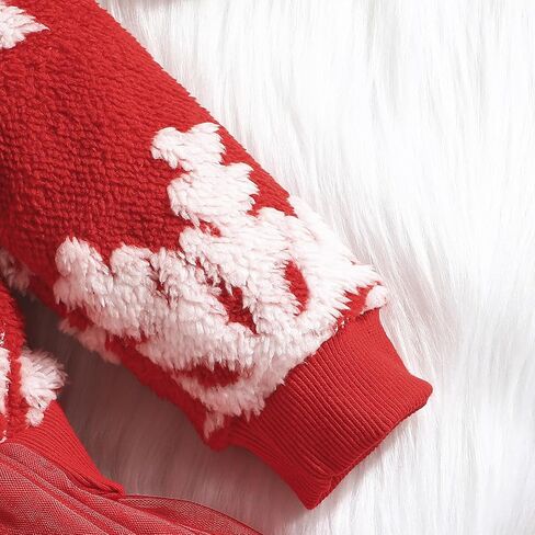 Toddler Baby Girl Christmas Dress Outfit Fleece Snowflake Ugly Sweater Tutu Skirts Holiday Dresses Warm Clothes in Kuwait