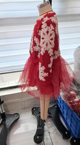 Toddler Baby Girl Christmas Dress Outfit Fleece Snowflake Ugly Sweater Tutu Skirts Holiday Dresses Warm Clothes in Kuwait