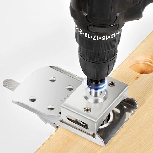 Concealed Door Hinge Jig 35mm Stainless Steel Locking Cabinet Hinge Jig Accurate Hinge Drilling Jig Guide Adjustable Puncher Locator Hole Drilling Positioning Tool for Cabinet US(Loser,silver) in Kuwait