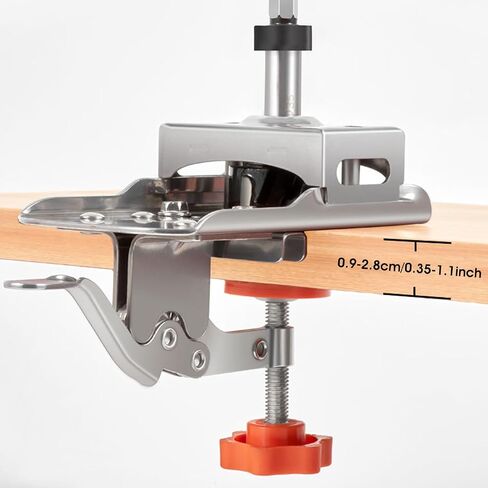 Concealed Door Hinge Jig 35mm Stainless Steel Locking Cabinet Hinge Jig Accurate Hinge Drilling Jig Guide Adjustable Puncher Locator Hole Drilling Positioning Tool for Cabinet US(Loser,silver) in Kuwait