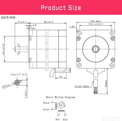 Nema 23 محرك متدرج عزم دوران عالي 2300mNm(325.70oz.in) 76MM 4.2A-2.52V 57 محرك ثنائي القطب قياسي 1.8 درجة 2 المرحلة 4 الرصاص لآلة نقش الطحن CNC للطابعة ثلاثية الأبعاد، 2.25 × 2.25 × 3.0 بوصة in Saudi Arabia