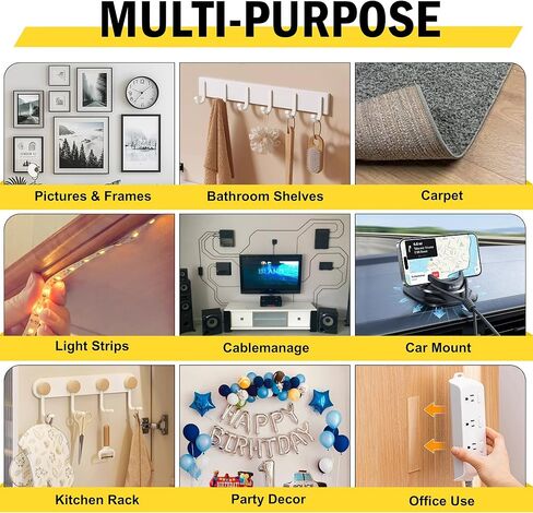 شريط لاصق مزدوج الجوانب من EMITEVER عالي التحمل، شريط لاصق قوي للغاية مزدوج الجوانب، شريط تثبيت شفاف مقاس 198 بوصة، شريط حائط قابل للإزالة بطول 16.5 قدم لشريط تعليق الصور، شريط ملصق لاصق لديكور المنزل in Kuwait