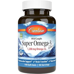 Carlson - Super Omega-3 Gems, 1200 mg Omega-3s, Wild Caught, Sustainably Sourced, 250 soft gels