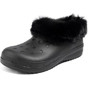Casazoe Unisex-Adult Lined Clogs Women Men Waterproof Winter Warm Fuzzy Slippers Fleece Lining House Slippers Lightweight Outdoor Indoor Home Shoes
