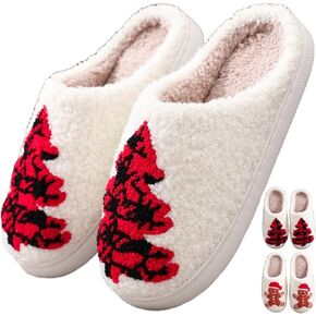 Christmas Slippers Gingerbread Man Fuzzy Slippers for Womens Men Winter Warm House Couple Slippers Shoes Cozy Indoor Home Slippers Bedroom House Slippers