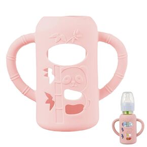 Silicone Sleeves for Dr. Brown Bottles, Baby Bottle Holder with Grip Handles, Compatible Dr. Brown Bottles 4 oz, BPA Free