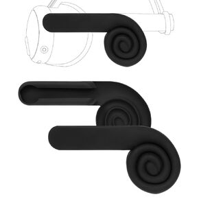 Geekria VR Silicone Ear Muffs Compatible with Meta Quest 3, Ear Protector Enhanced Headset Sound, Comfort On-Ear Earflap, Headphone Extension Gaming Accessories (Black, 1 Pair)