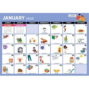 TF PUBLISHING 2025 Every Day's A Holiday Daily Desktop Calendar - Small Monthly Desk Calendar with Full-Color Tear-Off Pages - Standing Fold-Out Cardboard Easel for Desks - 5.25" x 5.25"