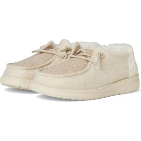 Hey Dude Kids Wendy Brushed Cozy (Toddler) - Loafers for Kids - Canvas Upper - Cotton Lining - Elastic Laces