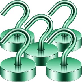 Neosmuk Magnetic Hooks,40lb Heavy Duty Earth Magnets with Hook for Refrigerator, Extra Strong Cruise Hook for Hanging, Magnetic Hanger for Cabins, Grill(5 Pack)