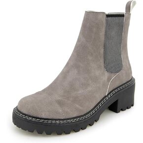 JBU Women's Reed Fashion Comfort Inside Zipper Water Resistant Chelsea Boot, Grey, 8