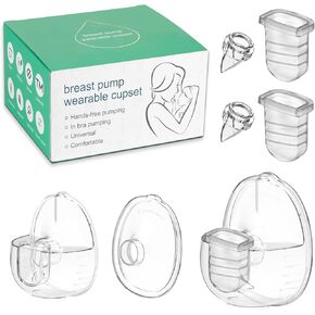 Wearable Breast Pump Parts Compatible with MomWills S28 Wearable Breast Pump Replacement Accessories, One Full Set Milk Collector Cup Include Duckbill Valve, Silicone Diaphragm, 24mm Flange