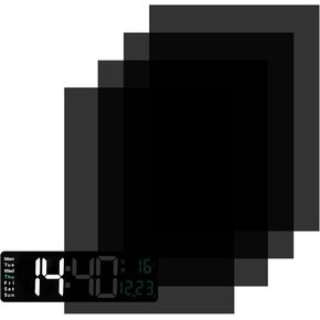 4 Pcs LED Blocking Stickers Adhesive Light Dimming Sheets Light Cover Filters 5 × 6.7 Inch Electronics Screen Diffuser Film Number Readable for Alarm Clock Radio Cable Box Monitor