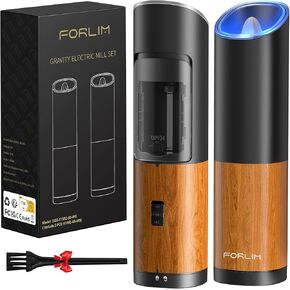 Salt and Pepper Grinder Set with Dust Cover, Manual Pepper Mill with Adjustable Coarseness, Brushed Stainless Steel, Ceramic grinding core, 4.7oz Large Capacity, Spice Grinder (Set/Silver)