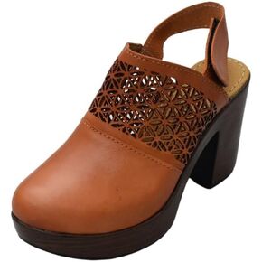 Macarena Collection Women's Flatform Wedge Casual Sandal Huarache Colorful Leather Mexican Style Artisan Cutout Design Block Heel