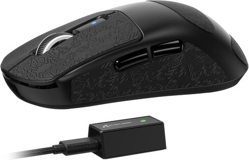 Attack Shark R6 Lightweight Wireless Gaming Mouse,PAW 3950Max Sensor Computer Mouse with Nordic 52480,8KHz Polling,42K DPl,OMRON Optaicl Switch,USB-C Charging,7 Programmable Buttons(Black & Sticker) in Saudi Arabia