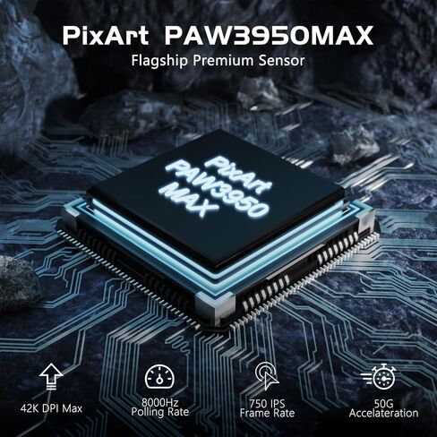 Attack Shark R6 Lightweight Wireless Gaming Mouse,PAW 3950Max Sensor Computer Mouse with Nordic 52480,8KHz Polling,42K DPl,OMRON Optaicl Switch,USB-C Charging,7 Programmable Buttons(Black & Sticker) in Saudi Arabia