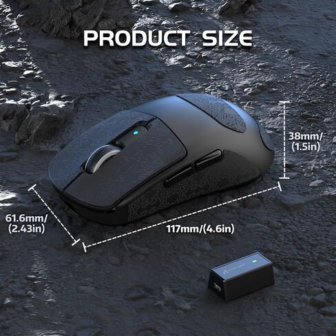 ATTACK SHARK R6 Gaming Mouse Wireless 2.4Ghz/Bluetooth/Type-C, PAW3950Max, 8K Polling Rate, 50 to 42,000 DPl Adjustable, Nordic 52480, 39g Super-lightweight Optical Mouse, for PC/Mac/Linux/Xbox-White in Saudi Arabia