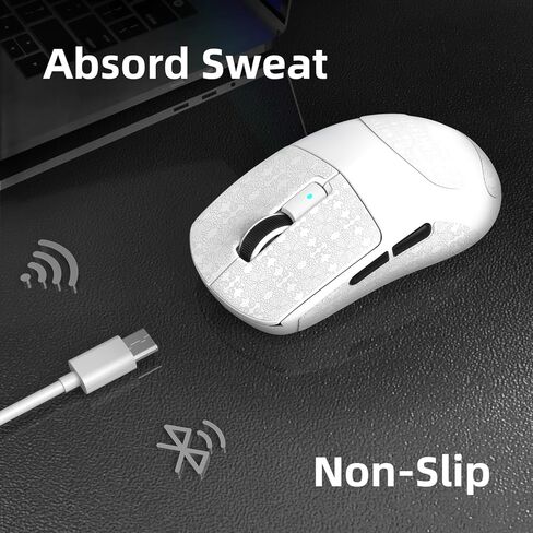 ماوس ألعاب لاسلكي خفيف الوزن من Attack Shark R6، فأرة كمبيوتر بمستشعر PAW 3950Max مع استقصاء شمالي 52480،8 كيلو هرتز، 42K DPl، مفتاح OMRON Optaicl، شحن USB-C، 7 أزرار قابلة للبرمجة (أسود وملصق) in Kuwait