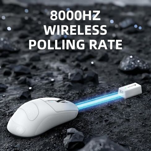 ماوس ألعاب لاسلكي خفيف الوزن من Attack Shark R6، فأرة كمبيوتر بمستشعر PAW 3950Max مع استقصاء شمالي 52480،8 كيلو هرتز، 42K DPl، مفتاح OMRON Optaicl، شحن USB-C، 7 أزرار قابلة للبرمجة (أسود وملصق) in Kuwait