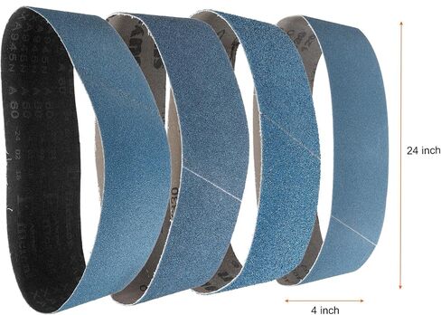 HARFINGTON 8pcs 4 x 24" Sanding Belts 2pcs Each of 40/60/80/120 Grit Zirconia Oxide Flush Joint Belt Sander Paper for Metal Woodworking Automotive Repair in Saudi Arabia
