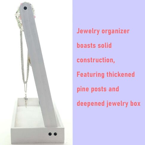 منظم القرط والمجوهرات، رف حامل القرط الخشبي الريفي، أقراط مسمارية وحوامل أقراط حلقية، منظم حامل المجوهرات مع 212 فتحة شجرة قرط هدايا للنساء (عتيق) in Kuwait