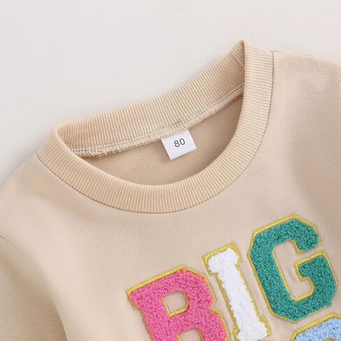 Chloefairy Big Sister Little Sister Matching Outfits Lil Sis Bubble Romper Big Sis Shirt Sweatshirt Sibling Outfits in Kuwait