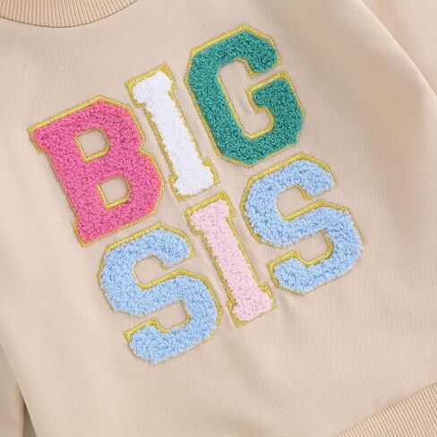 Chloefairy Big Sister Little Sister Matching Outfits Lil Sis Bubble Romper Big Sis Shirt Sweatshirt Sibling Outfits in Kuwait