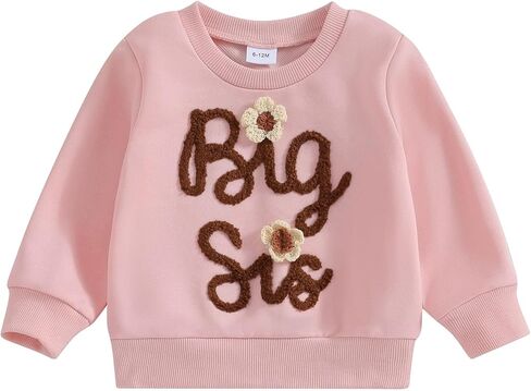 Chloefairy Big Sister Little Sister Matching Outfits Lil Sis Bubble Romper Big Sis Shirt Sweatshirt Sibling Outfits in Kuwait