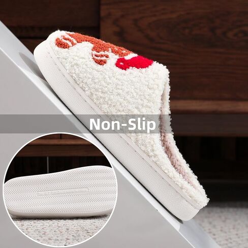 Christmas Slippers Gingerbread Man Fuzzy Slippers for Womens Men Winter Warm House Couple Slippers Shoes Cozy Indoor Home Slippers Bedroom House Slippers in Saudi Arabia
