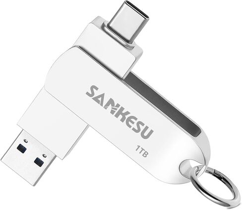 Type C Flash Drive 128GB-3.1 USB C Drive Read Speed Up to 150MB/s, OTG Thumb Drive with Type A and Type C Ports, Flash Drive for Android Phone/PC/Laptop/Mac(Silver) in Saudi Arabia