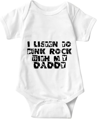 I Listen to Punk Rock with My Daddy Baby Bodysuit Newborn Outfits Baby Romper Infant One Piece Outfits in Saudi Arabia