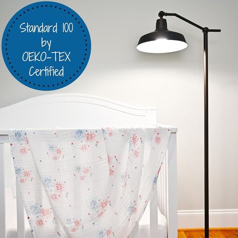 LollyBanks Baby Blanket, 100% Cotton Muslin Swaddle Blanket, Soft Baby Girl Blanket 47 x 47 Inches, Nursery Swaddling Blankets for Girls, Baby Essentials, Registry (Daisy Print) in Kuwait