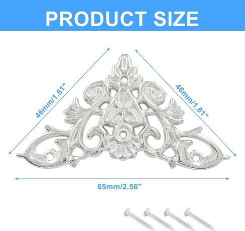 8 Pcs Vintage Style Corner Protectors,Triangle Furniture Decorative Edge Cover, Antique Zinc Alloy Carved Corner Cover with Mounting Screws for Box Wooden Case Table Desk (Bronze) in Saudi Arabia