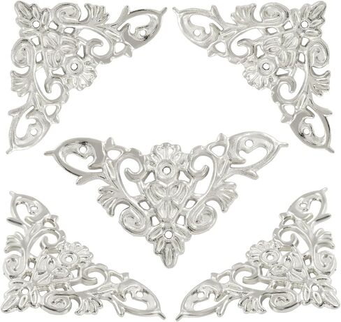 8 Pcs Vintage Style Corner Protectors,Triangle Furniture Decorative Edge Cover, Antique Zinc Alloy Carved Corner Cover with Mounting Screws for Box Wooden Case Table Desk (Bronze) in Saudi Arabia