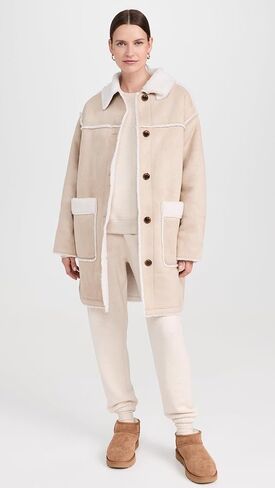 UGG Womens Takara Luxefluff Mid Jacket Coat in Kuwait