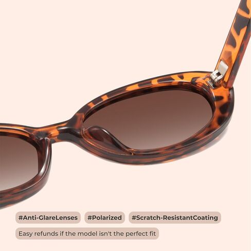 miyya Trendy Polarized Sunglasses Women, Oval Sunglasses for Women Men, Retro Sun Glasses for Women 2024, UV Protection in Saudi Arabia