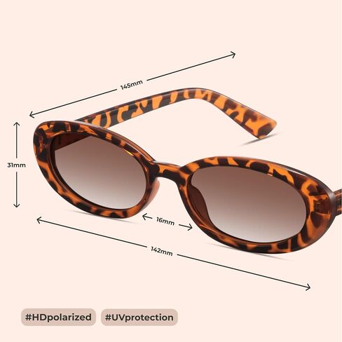 miyya Trendy Polarized Sunglasses Women, Oval Sunglasses for Women Men, Retro Sun Glasses for Women 2024, UV Protection in Saudi Arabia