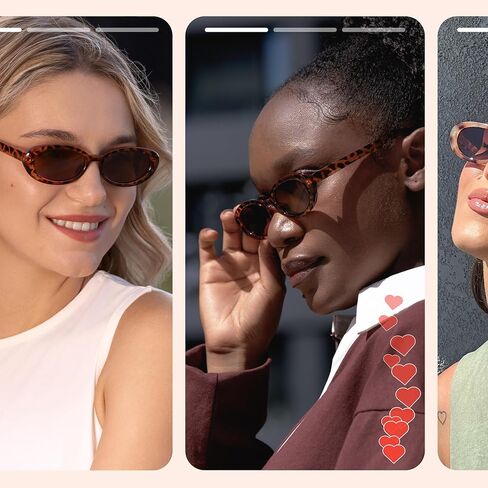 نظارات شمسية مستقطبة عصرية للنساء من miyya، نظارات شمسية بيضاوية للنساء والرجال، نظارات شمسية ريترو للنساء 2024، حماية من الأشعة فوق البنفسجية in Kuwait