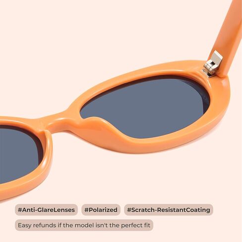 نظارات شمسية مستقطبة عصرية للنساء من miyya، نظارات شمسية بيضاوية للنساء والرجال، نظارات شمسية ريترو للنساء 2024، حماية من الأشعة فوق البنفسجية in Kuwait