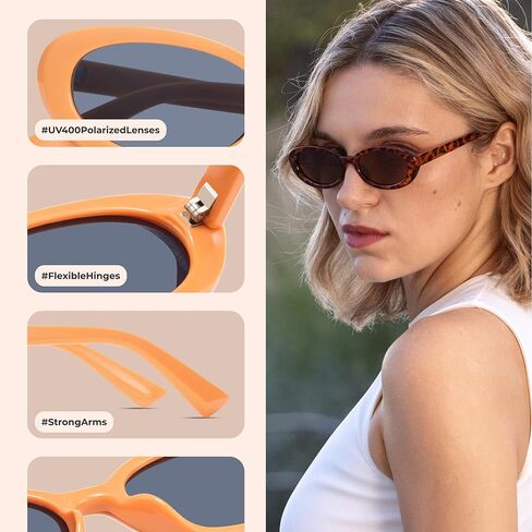 نظارات شمسية مستقطبة عصرية للنساء من miyya، نظارات شمسية بيضاوية للنساء والرجال، نظارات شمسية ريترو للنساء 2024، حماية من الأشعة فوق البنفسجية in Kuwait