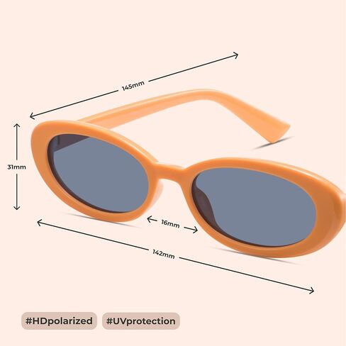 نظارات شمسية مستقطبة عصرية للنساء من miyya، نظارات شمسية بيضاوية للنساء والرجال، نظارات شمسية ريترو للنساء 2024، حماية من الأشعة فوق البنفسجية in Kuwait