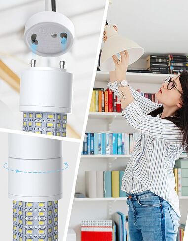 Super Bright GU24 LED Light Bulb 9W, 1100 Lumens 5000K Daylight,Twist and Lock GU24 Pin Base with Two Prongs,Replacement CFL Two Pin Fluorescent Bulbs Non-Dimmable (4-Pack) in Kuwait