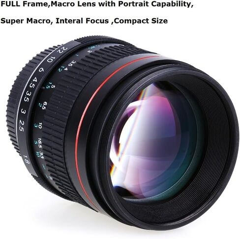 عدسة تركيب EF - JINTU 85 مم f1.8 عدسة مقربة بؤرية يدوية ثابتة لكاميرات Canon SLR T7i T7 2000D 4000D 90D 80D 70D 60D 50D 650D 600D 750D 700D 550D 450D 7D II 6D 5D T6s T6i T6 T5i T5 T4i in Kuwait