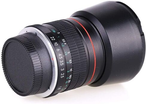 عدسة تركيب EF - JINTU 85 مم f1.8 عدسة مقربة بؤرية يدوية ثابتة لكاميرات Canon SLR T7i T7 2000D 4000D 90D 80D 70D 60D 50D 650D 600D 750D 700D 550D 450D 7D II 6D 5D T6s T6i T6 T5i T5 T4i in Kuwait