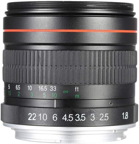 عدسة تركيب EF - JINTU 85 مم f1.8 عدسة مقربة بؤرية يدوية ثابتة لكاميرات Canon SLR T7i T7 2000D 4000D 90D 80D 70D 60D 50D 650D 600D 750D 700D 550D 450D 7D II 6D 5D T6s T6i T6 T5i T5 T4i in Kuwait