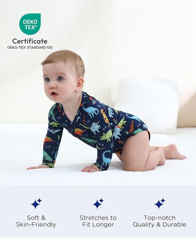 Unisex Baby Bodysuits Long Sleeve Newborn Romper for Infant Boy and Girl, Viscose Made from Bamboo in Saudi Arabia