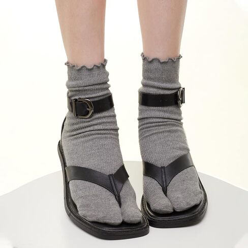 Women's Tabi 2 Toe Ruffle Frilly Flip Flop Socks Pack of 3 in Saudi Arabia