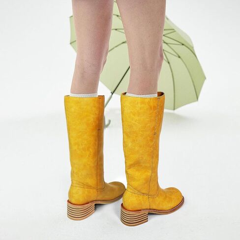 Women's Knee High Boots Square Toe Chunky Block Heel Long Boots for Women Comfortable Low Heel Womens Boots in Saudi Arabia