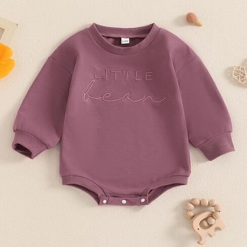 Sasaerucure Infant Baby Girl Boy Little Bean Bubble Romper Newborn Baby Long Sleeve Onesie Winter Clothes in Saudi Arabia
